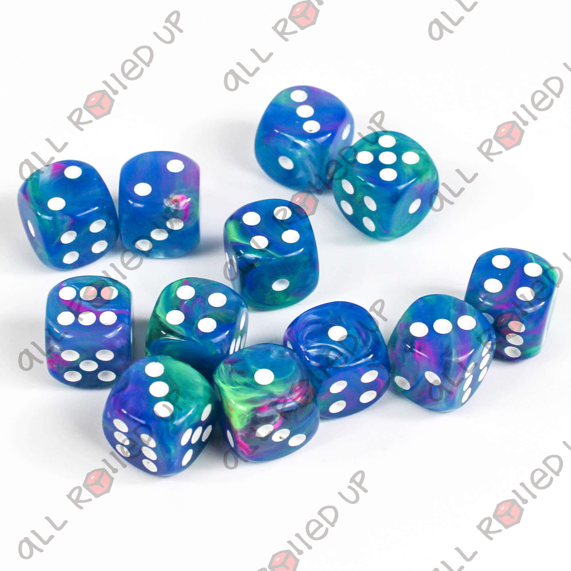 Chessex Festive CHX27746 sada kostek 12x D6 Waterlily