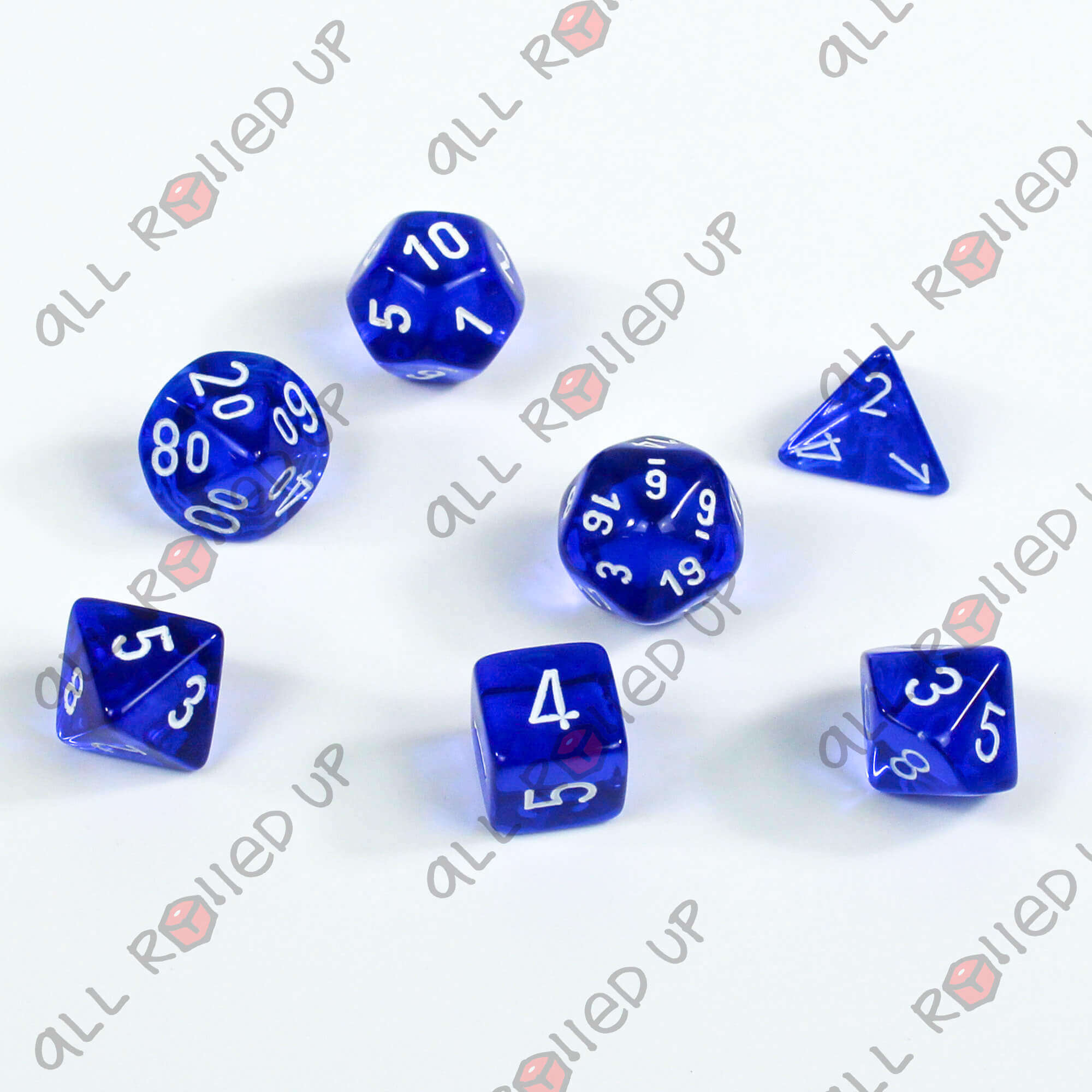Chessex Translucent Polyhedral 7 kostky Blue White
