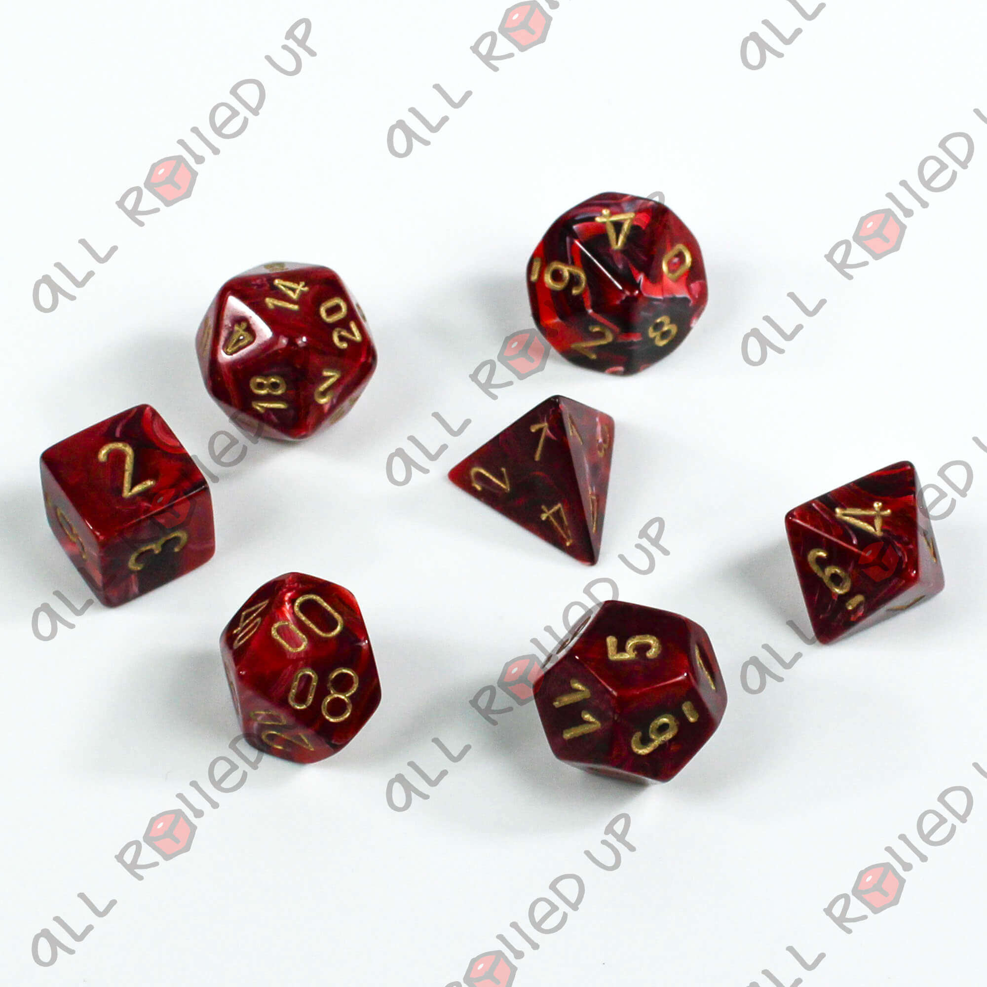 Chessex Vortex Burgundy Gold sada kostek 7ks polyhedral