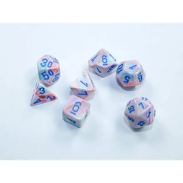 Chessex Festive Pop Art Mini sada kostek 7 ks modrá