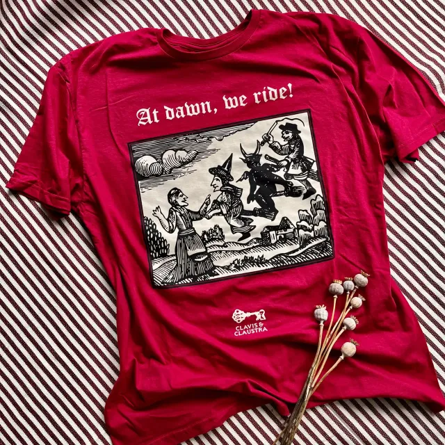 All Rolled Up At dawn we ride tričko unisex cardinal red