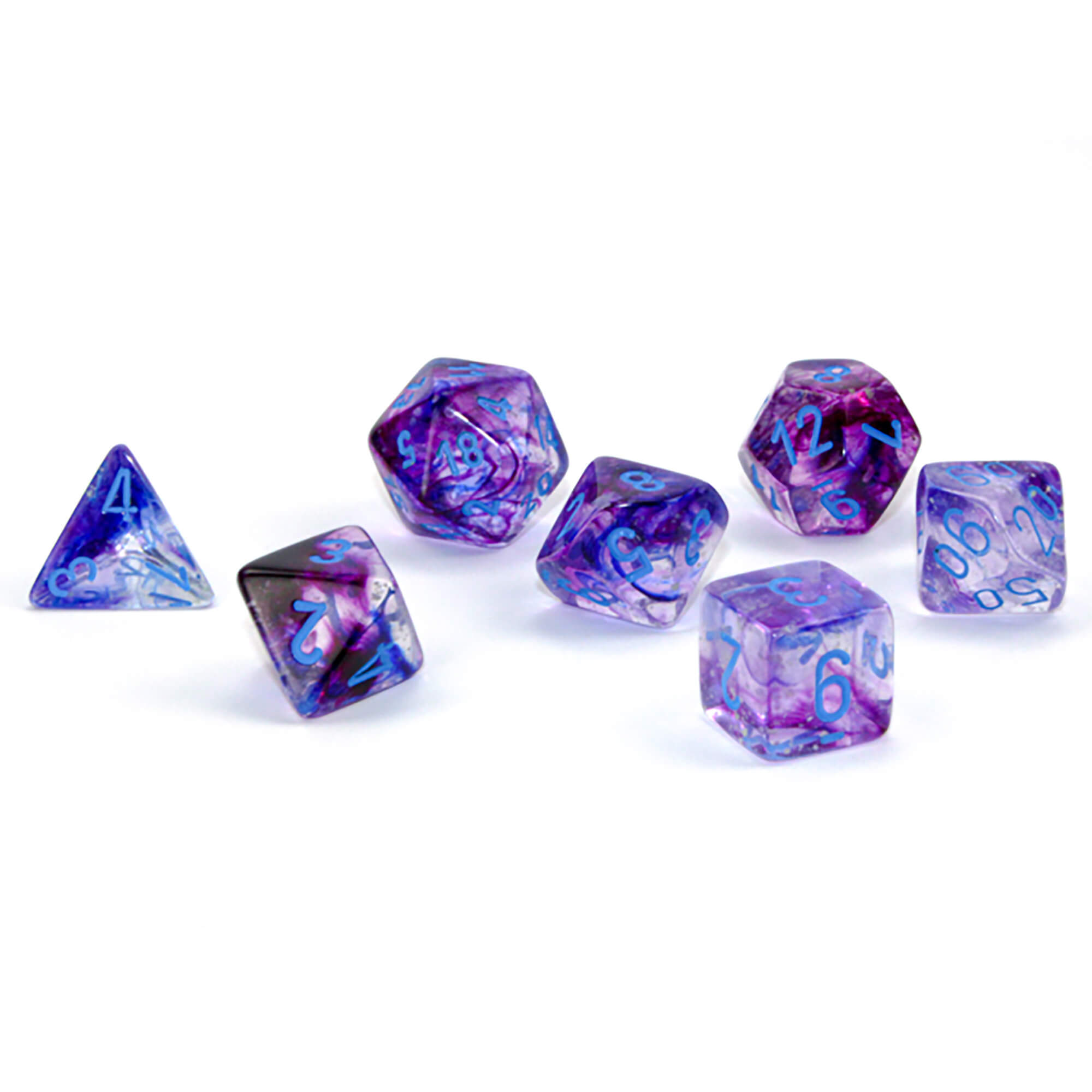 Chessex Nebula Nocturnal Blue Luminary sada kostek 7 ks