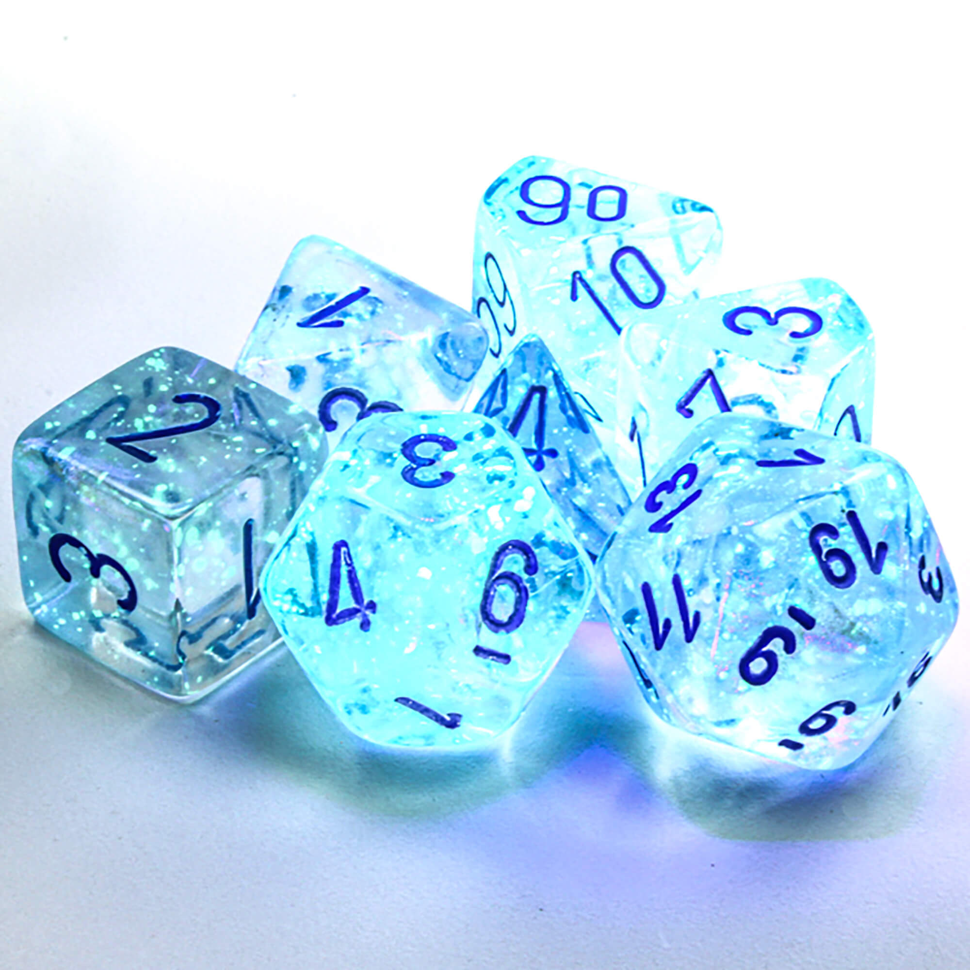 Chessex Borealis CHX2781 sada kostek 7ks Icicle svítící