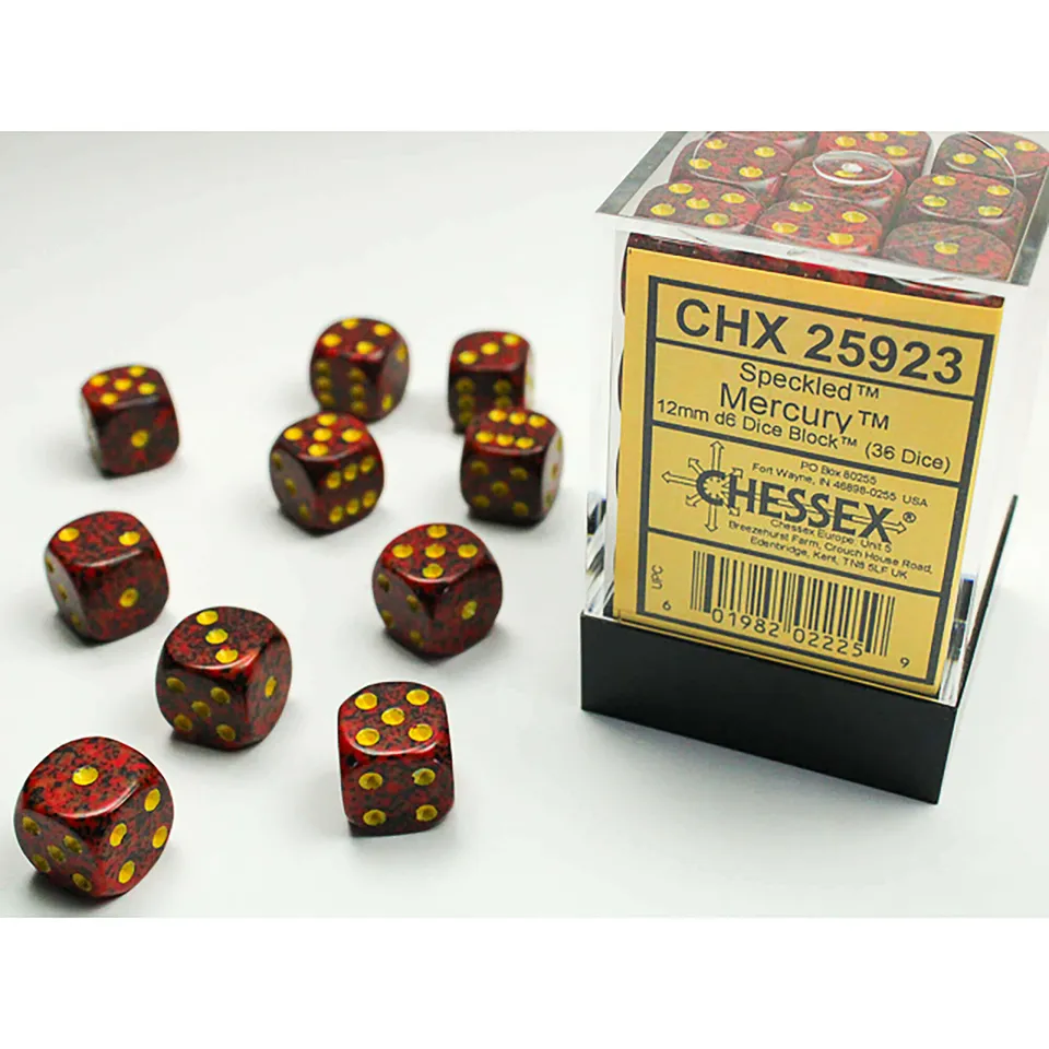 Chessex Speckled Mercury D6 kostky 12mm 36ks