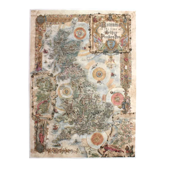 All Rolled Up Pendragon Britain sametová mapa A3