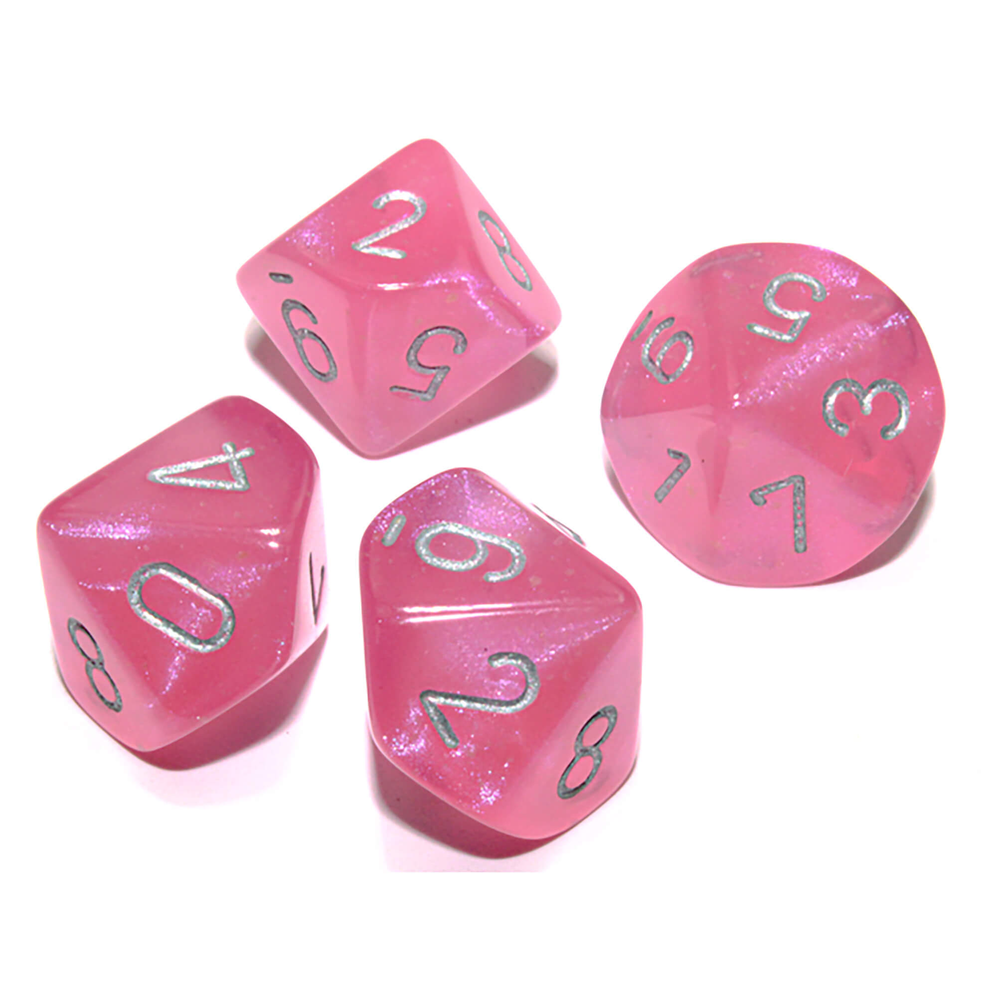 Chessex Borealis sada kostek D10 10ks Pink-Silver Luminary
