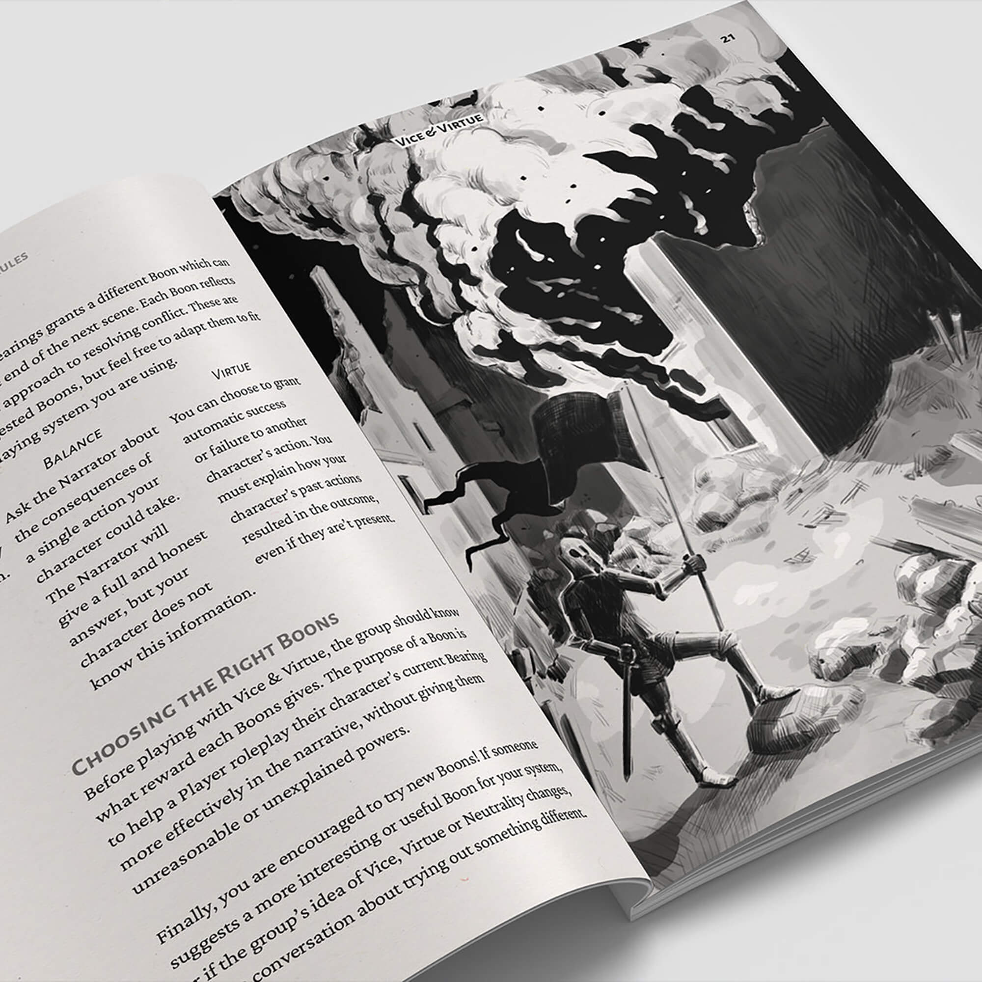 All Rolled Up Vice & Virtue Zine příručka pro RPG