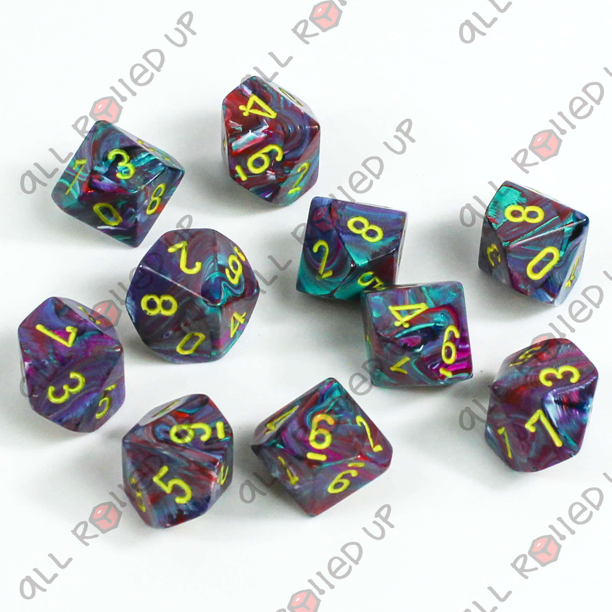 Chessex Festive Mosaic Yellow D10 sada 10 kostek