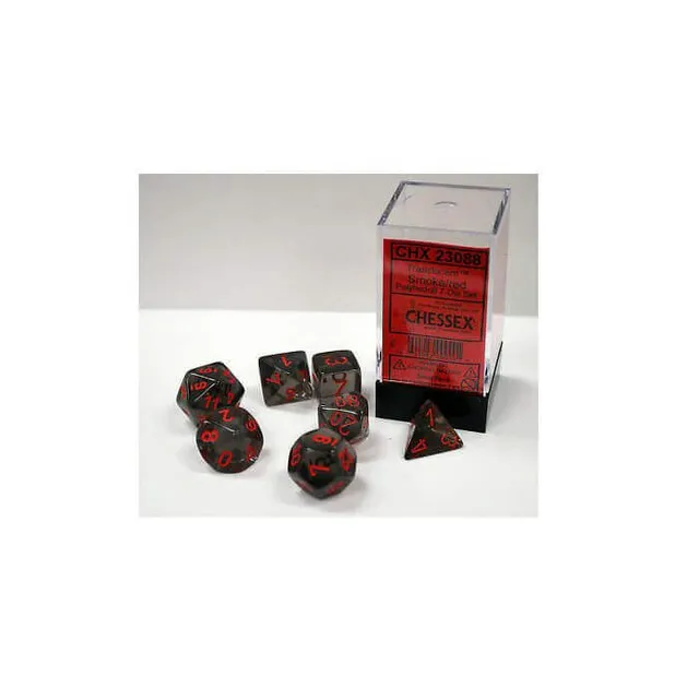 Chessex Translucent Smoke Red CHX23088 RPG kostky