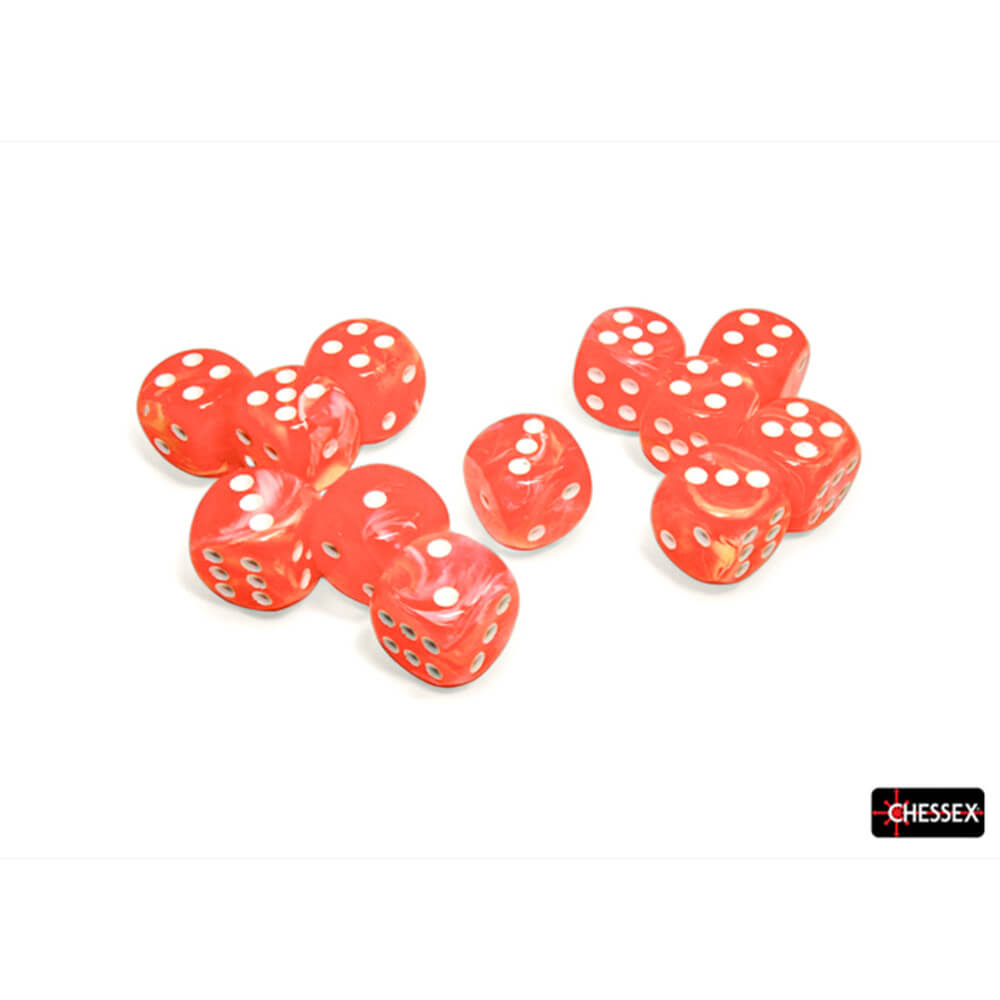 Chessex Festive Dahlia White D6 sada kostek 12 ks 16mm