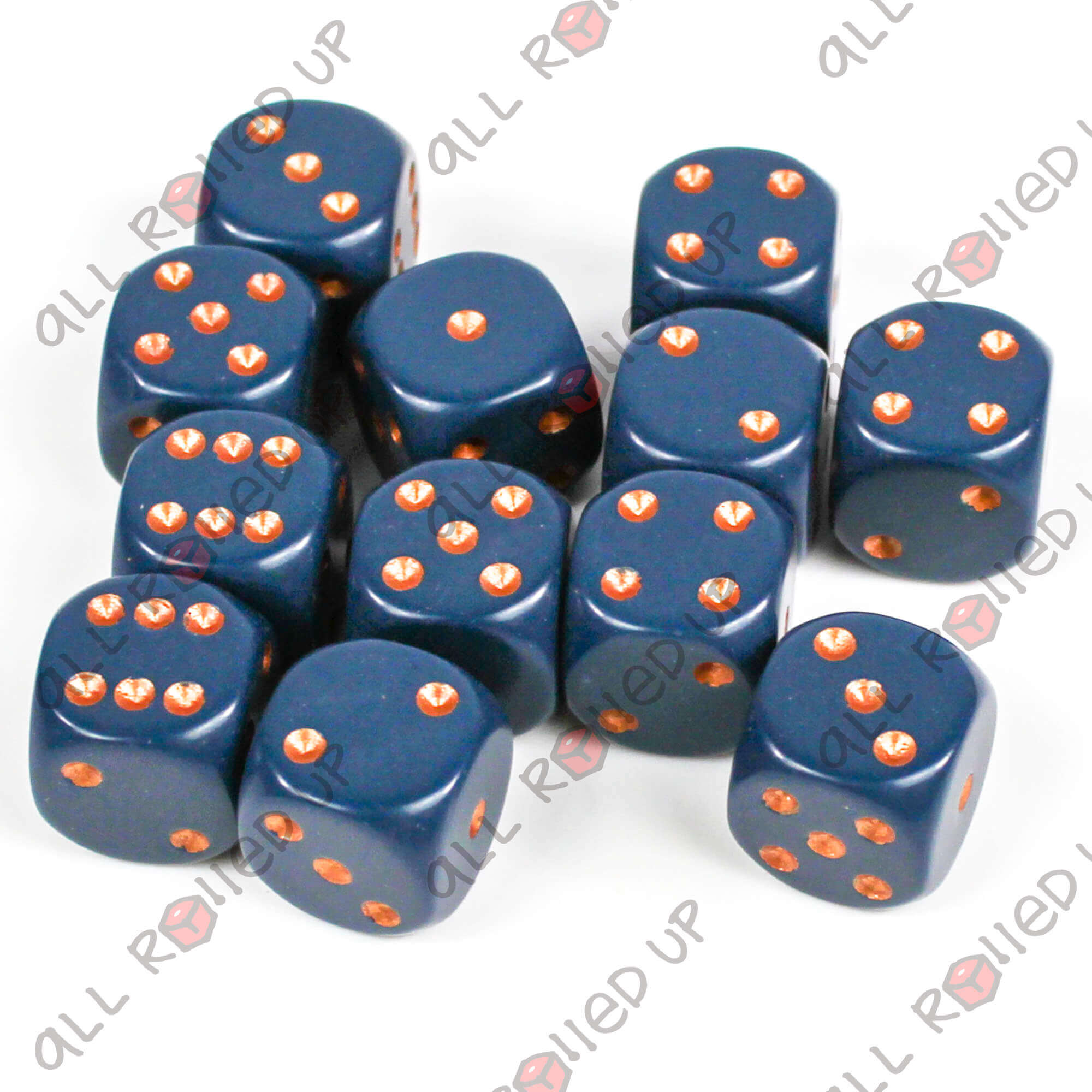 Chessex Opaque Dusty Blue sada kostek D6 12× 16 mm modrá