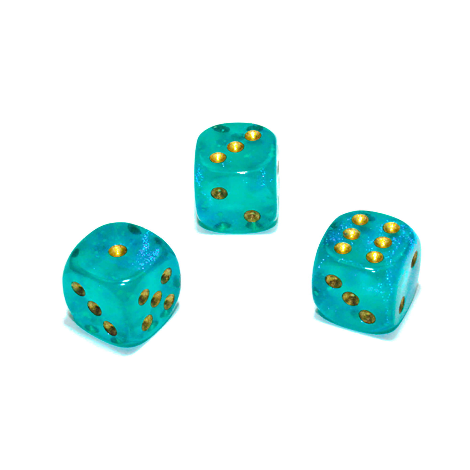 Chessex Borealis Teal Gold kostky 36 ks 12mm