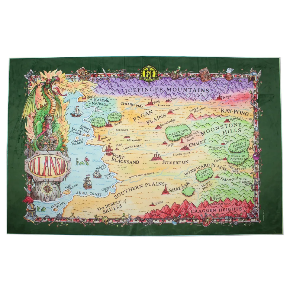 All Rolled Up Allansia Fighting Fantasy mapa A1 zelená