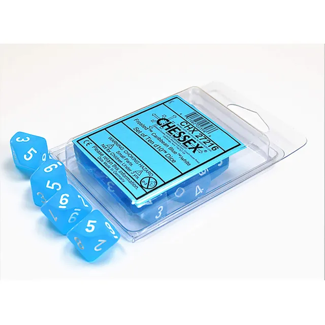 Chessex Frosted D10 Caribbean Blue sada kostek 10 ks