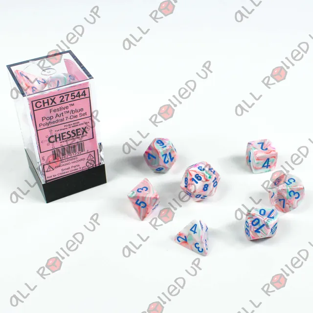 Chessex Festive Pop Art CHX27544 sada kostek 7 ks