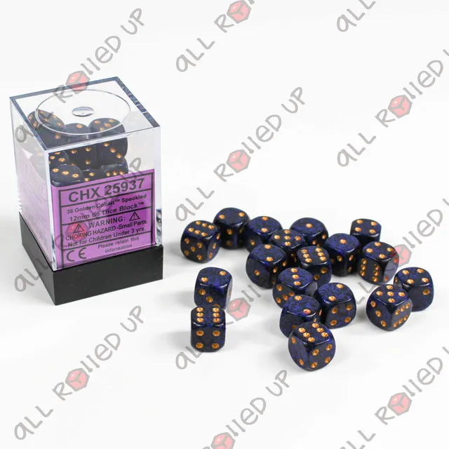 Chessex Speckled Golden Cobalt kostky D6 36x 12mm