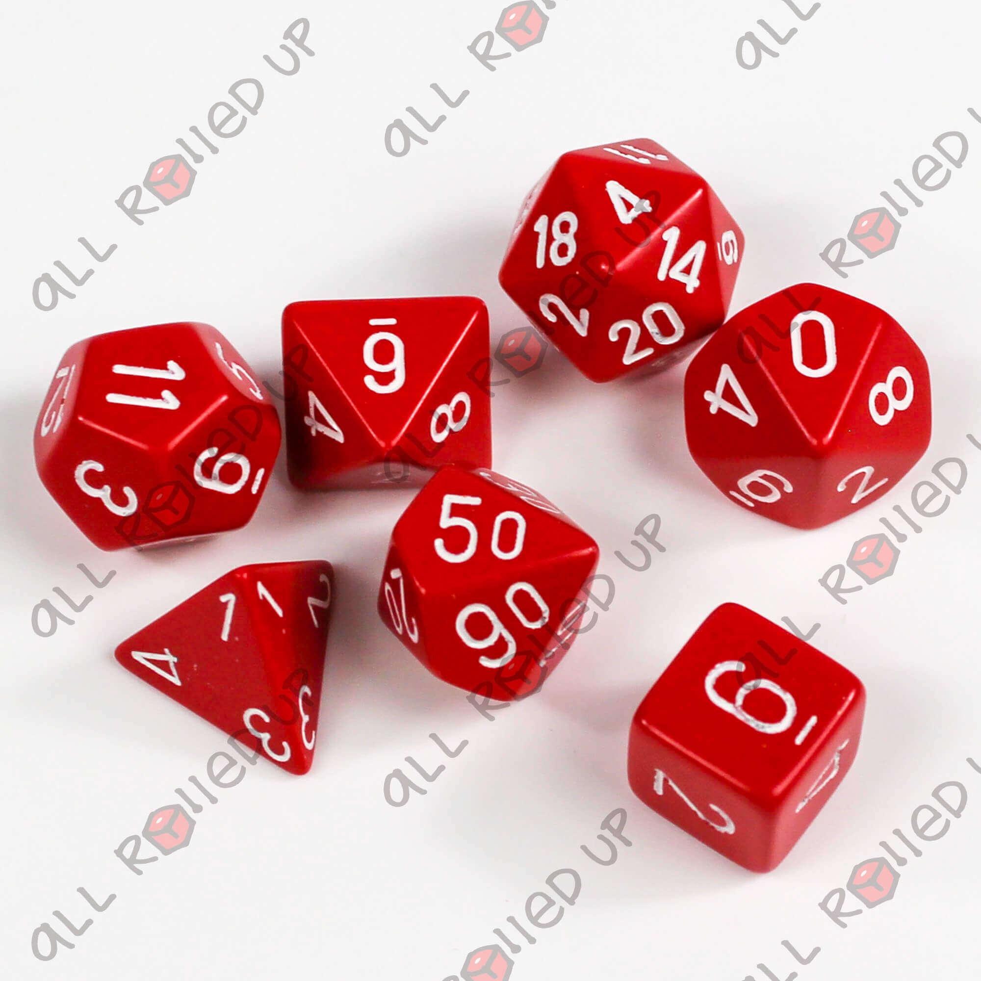 Chessex Opaque Red sada kostek 7 ks červená polyhedrální
