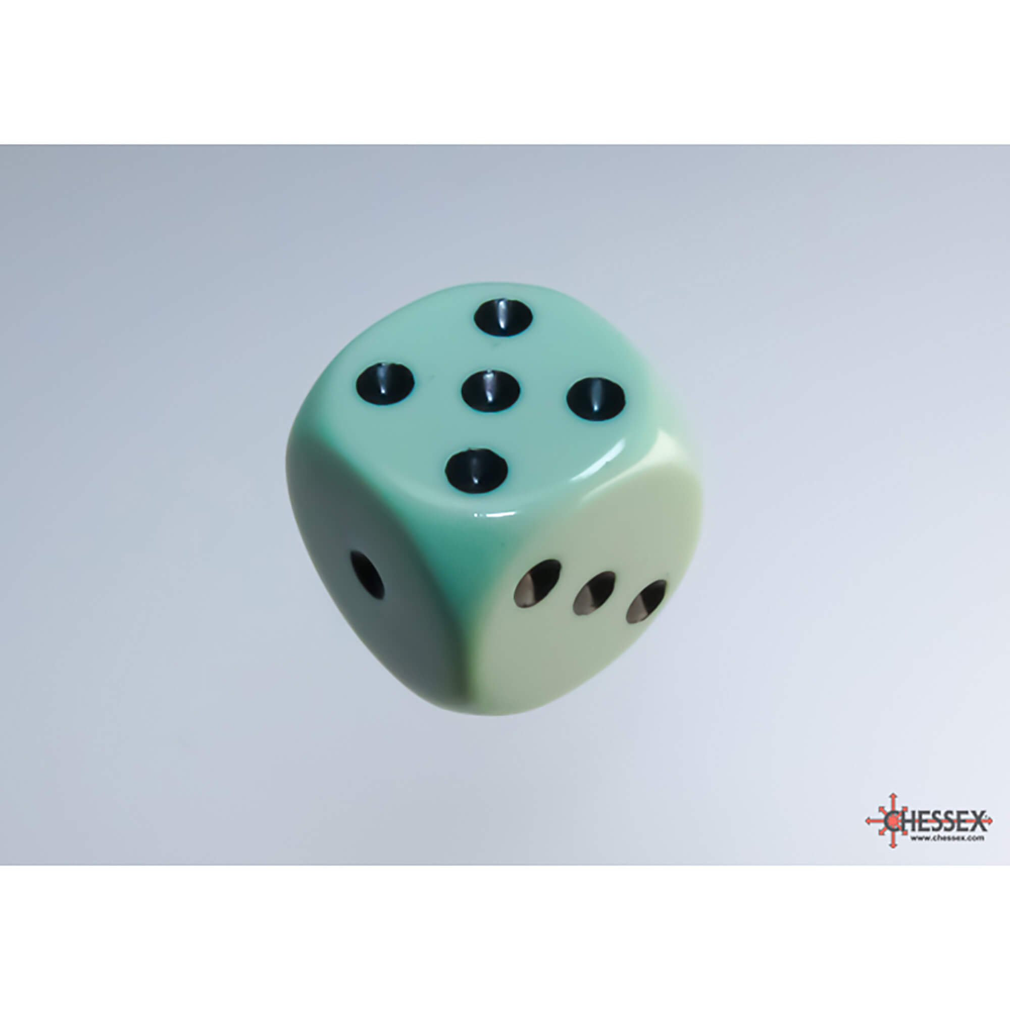 Chessex Opaque Pastel Green Black kostky D6 12 ks 16 mm