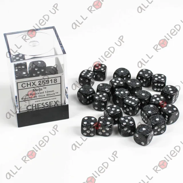 Chessex Speckled Ninja sada D6 kostek 36 ks 12 mm
