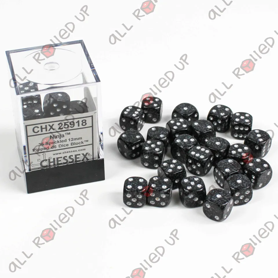 Chessex Speckled Ninja sada D6 kostek 36 ks 12 mm
