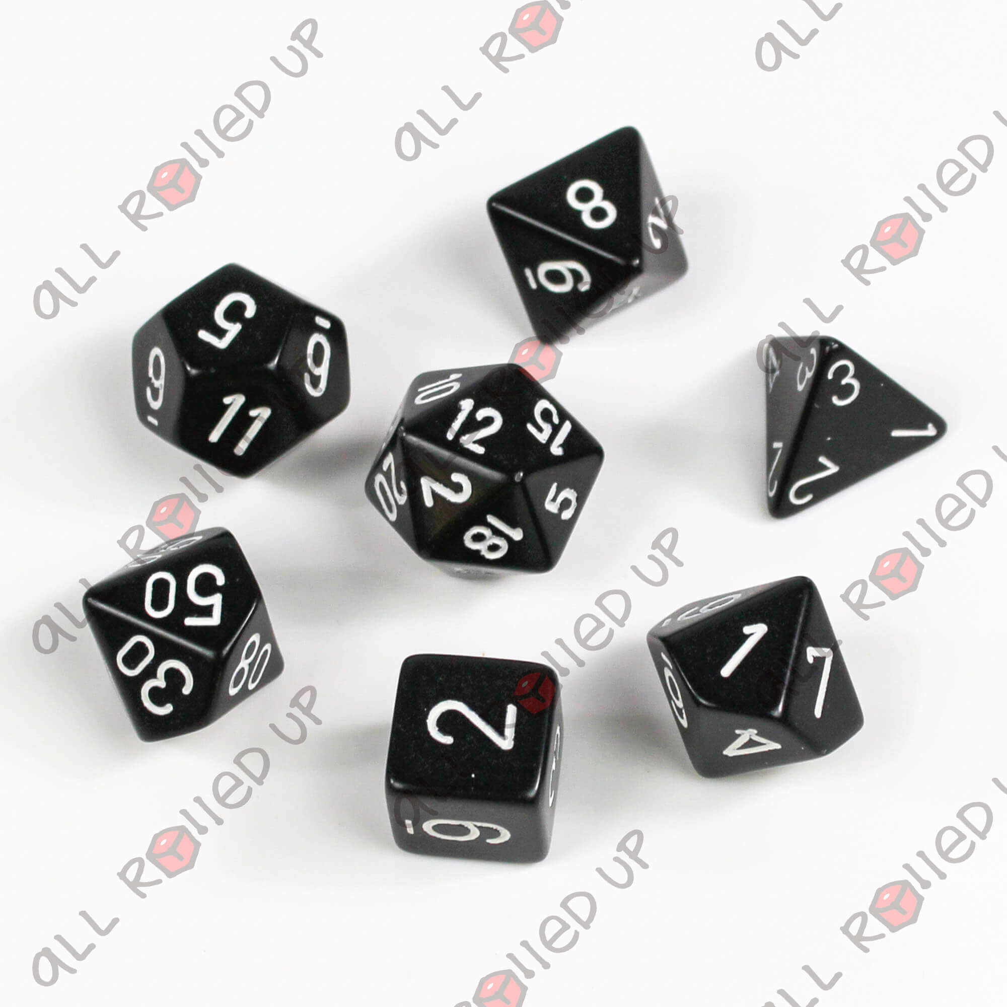Chessex Opaque CHX25408 polyhedrální kostky černé 7ks
