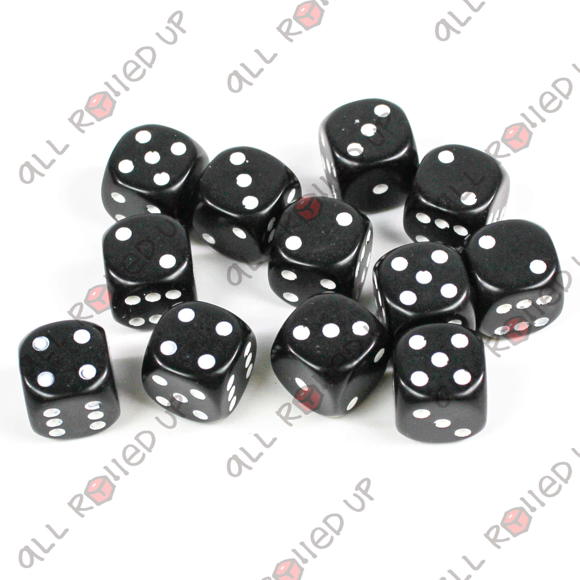 Chessex Opaque D6 sada kostek 12 ks 16 mm Black White