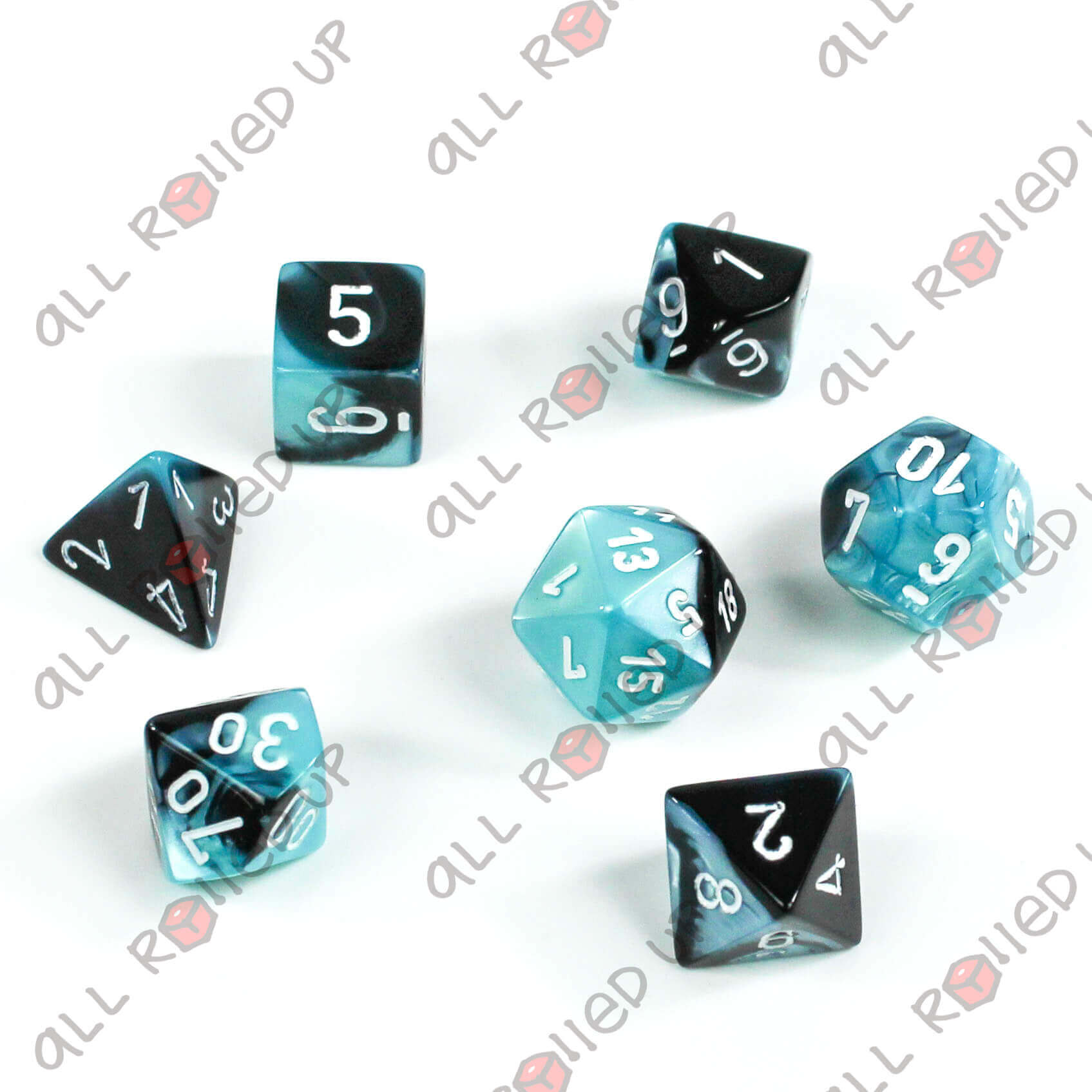 Chessex Gemini Black-Shell sada kostek 7 ks