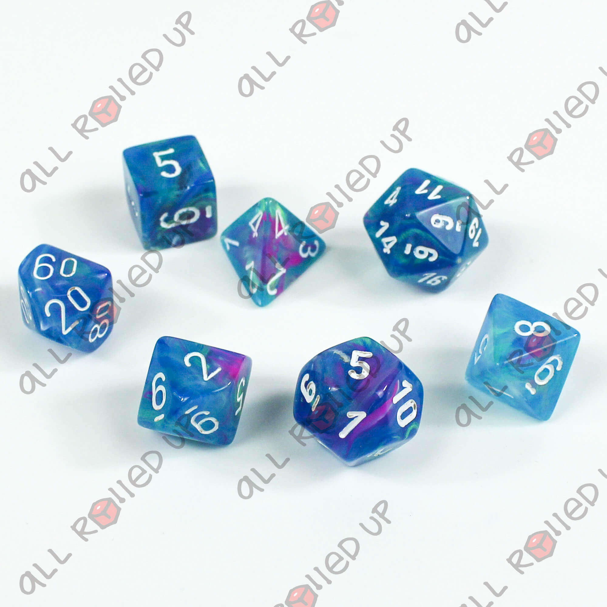 Chessex Festive Waterlily White sada kostek 7ks polyedrická