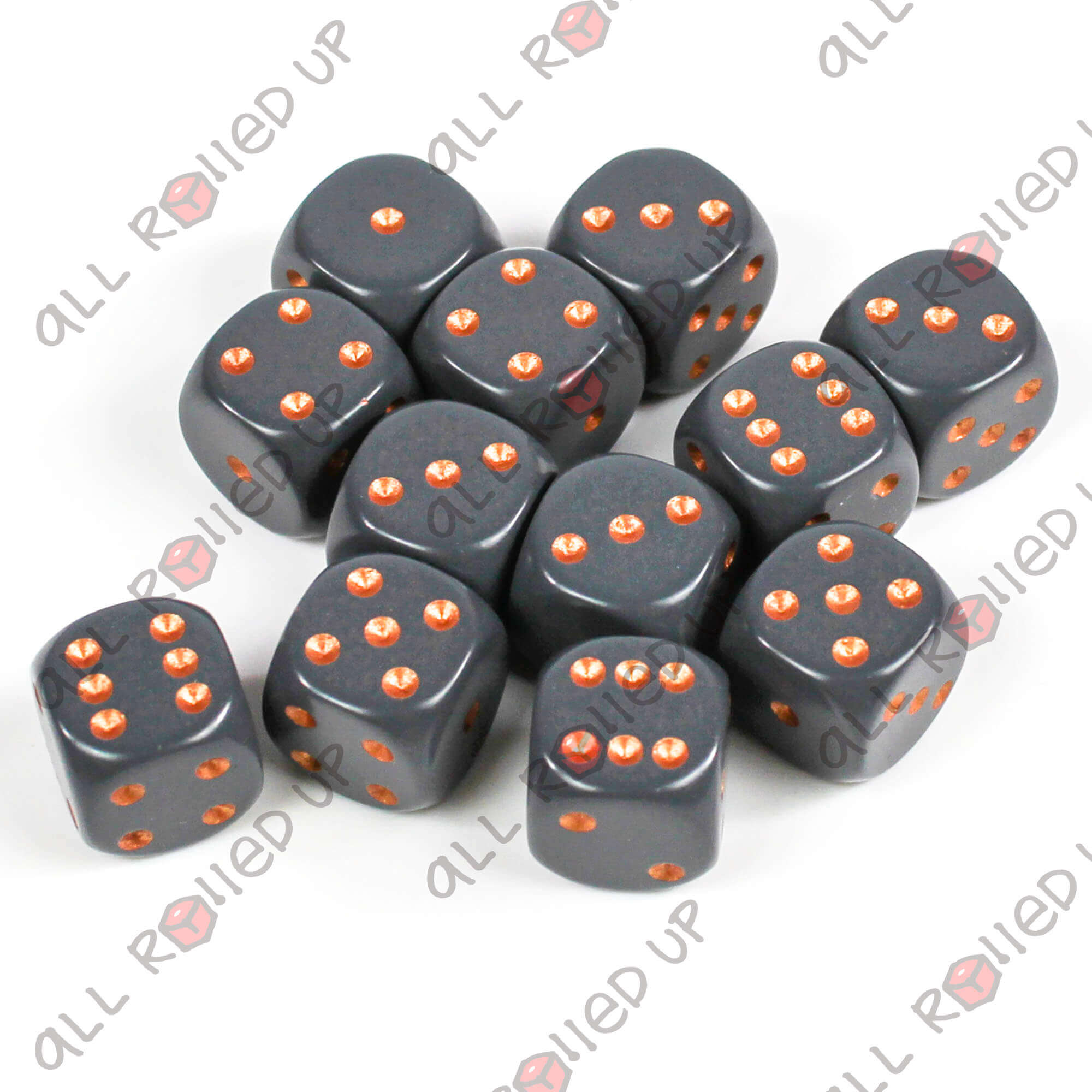 Chessex Opaque sada kostek D6 12 ks 16 mm šedá