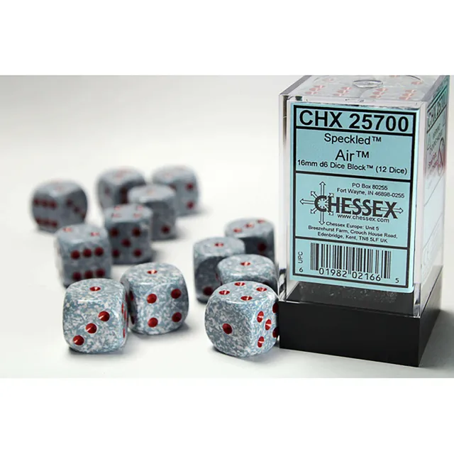 Chessex Speckled Air D6 sada 12 kostek 16mm