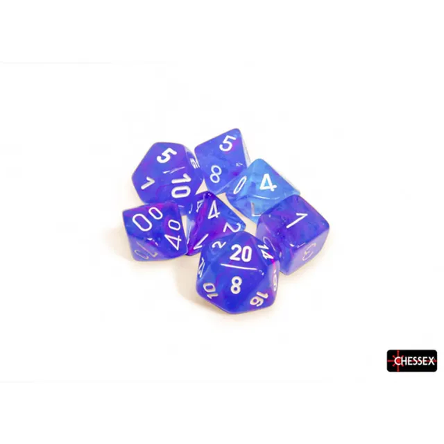 Chessex Nebula Aura White Luminary sada kostek 7 ks