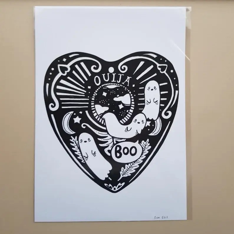 All Rolled Up Haunted Ouija Planchette tisk A5