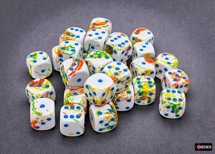 Chessex Brush Breezy sada kostek D6 12 mm 36 ks CHX24809