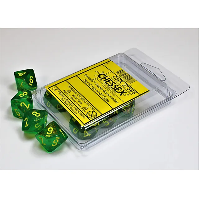 Chessex Borealis sada kostek D10 10 ks Maple Green