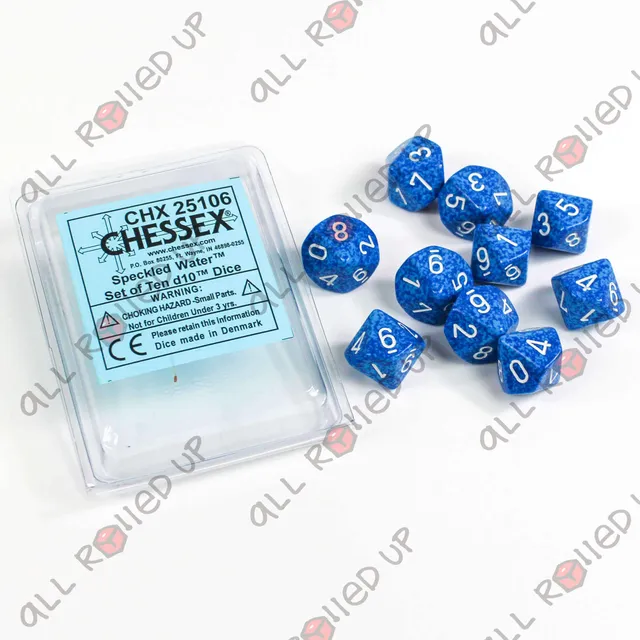 Chessex Speckled D10 kostky sada 10ks Water