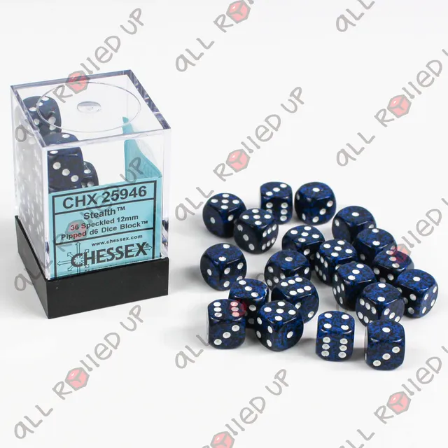Chessex Speckled Stealth sada kostek D6 36 ks 12 mm