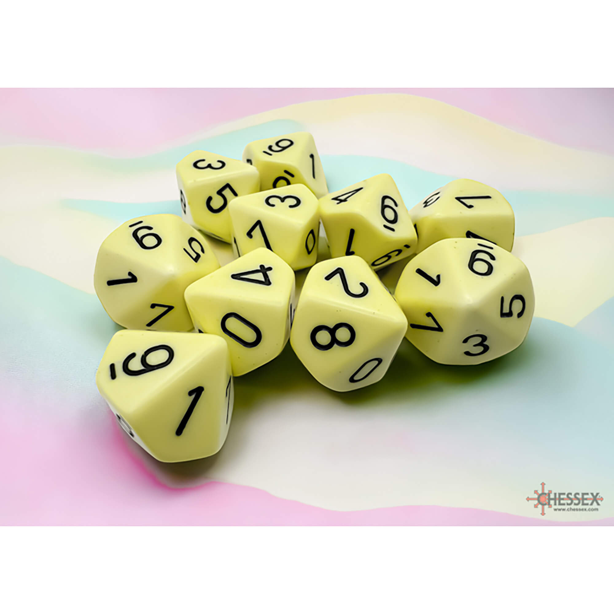 Chessex Opaque D10 Pastel Yellow kostky 10 ks