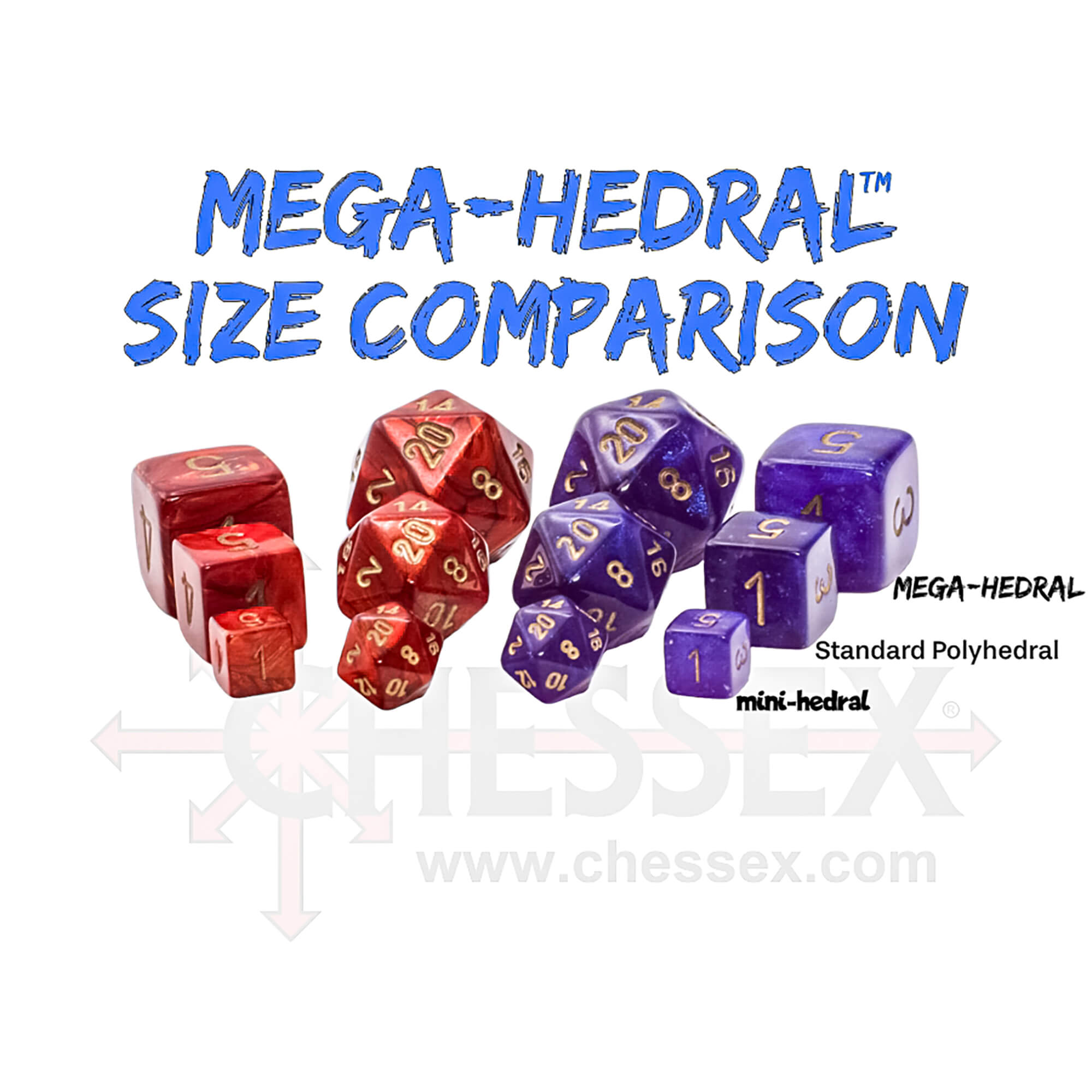 Chessex Festive Circus Black sada kostek 7 ks 20 mm