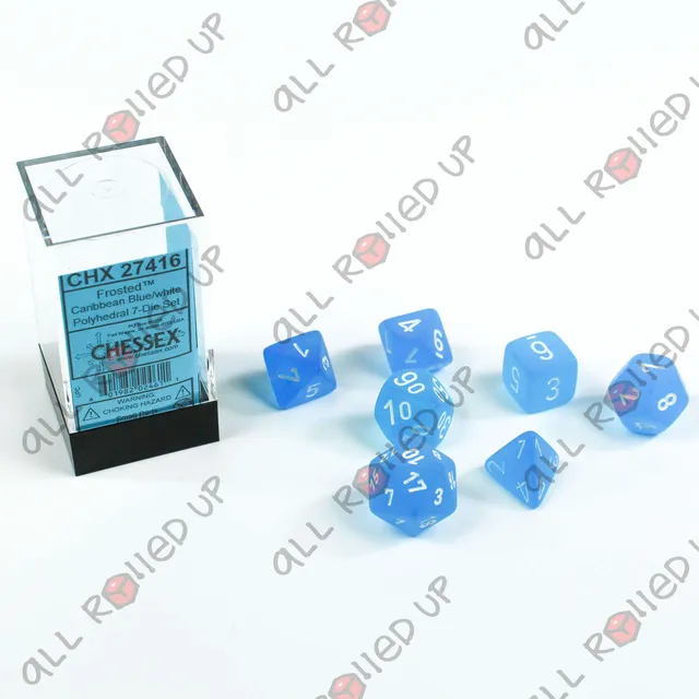 Chessex Frosted Caribbean Blue kostky 7 ks