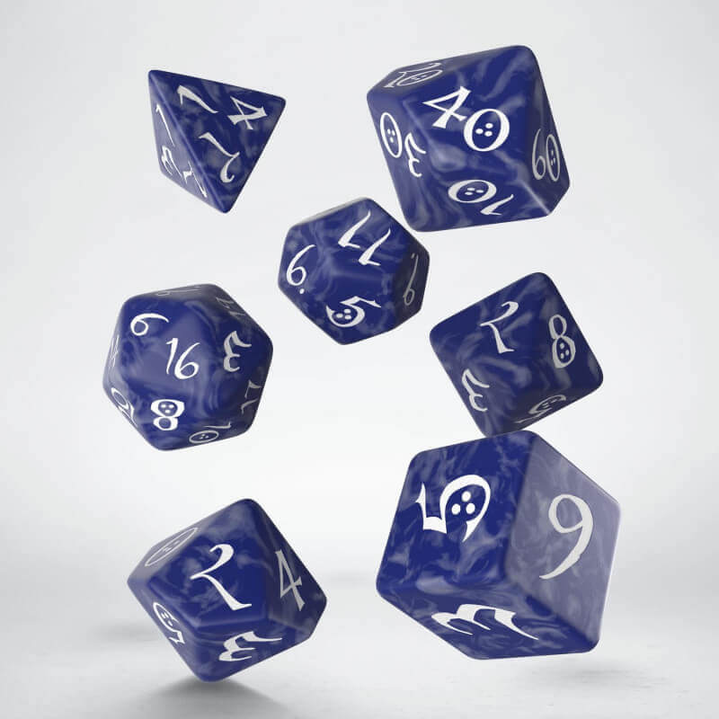 Q Workshop Classic RPG sada kostek 7 Cobalt White