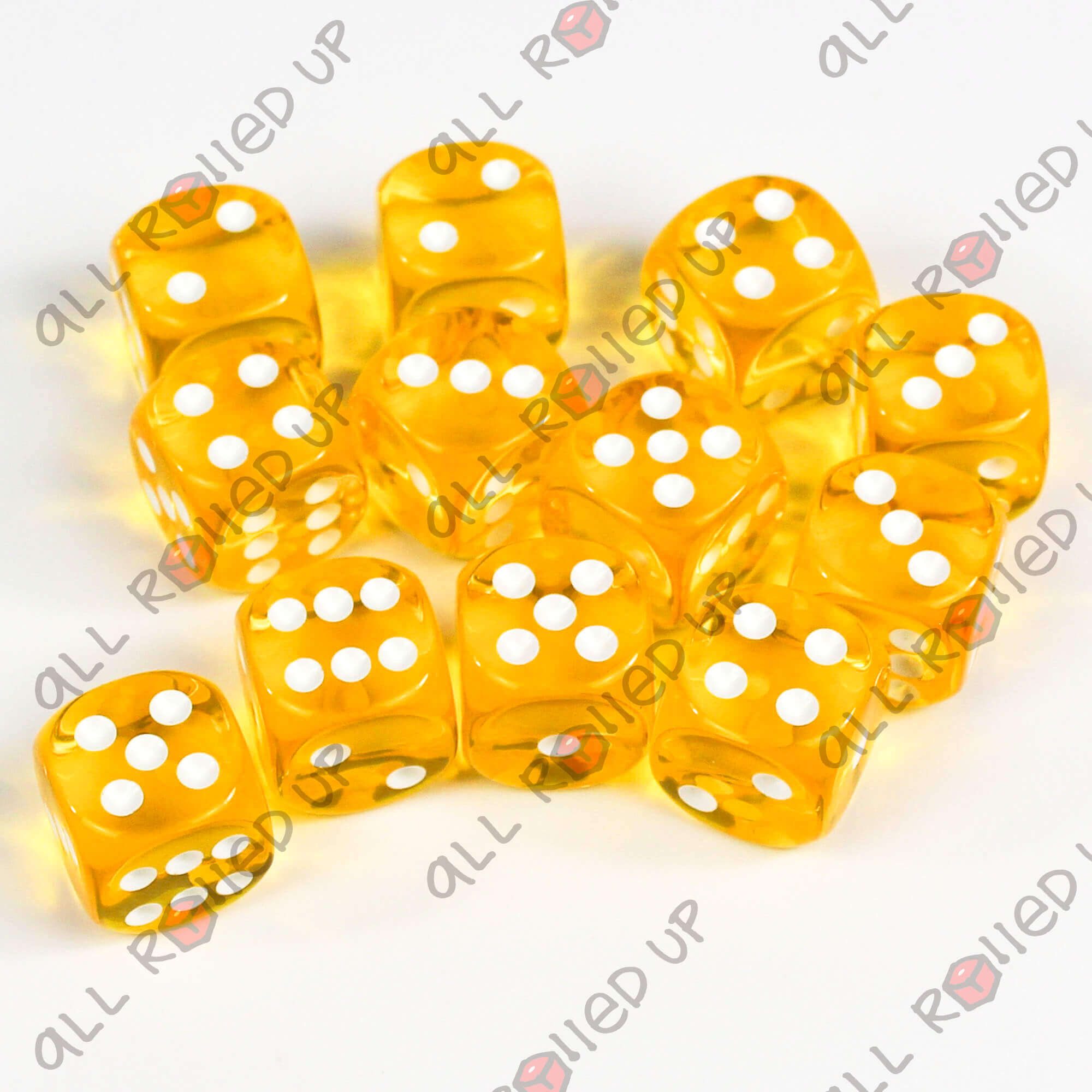 Chessex Translucent D6 12x16mm sada kostek 12 ks žlutá