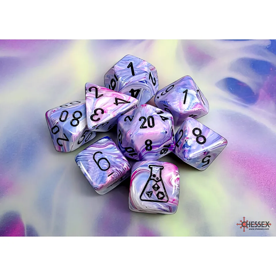 Chessex Lab Dice Wave 8 Festive Hydrangea sada kostek 8 ks
