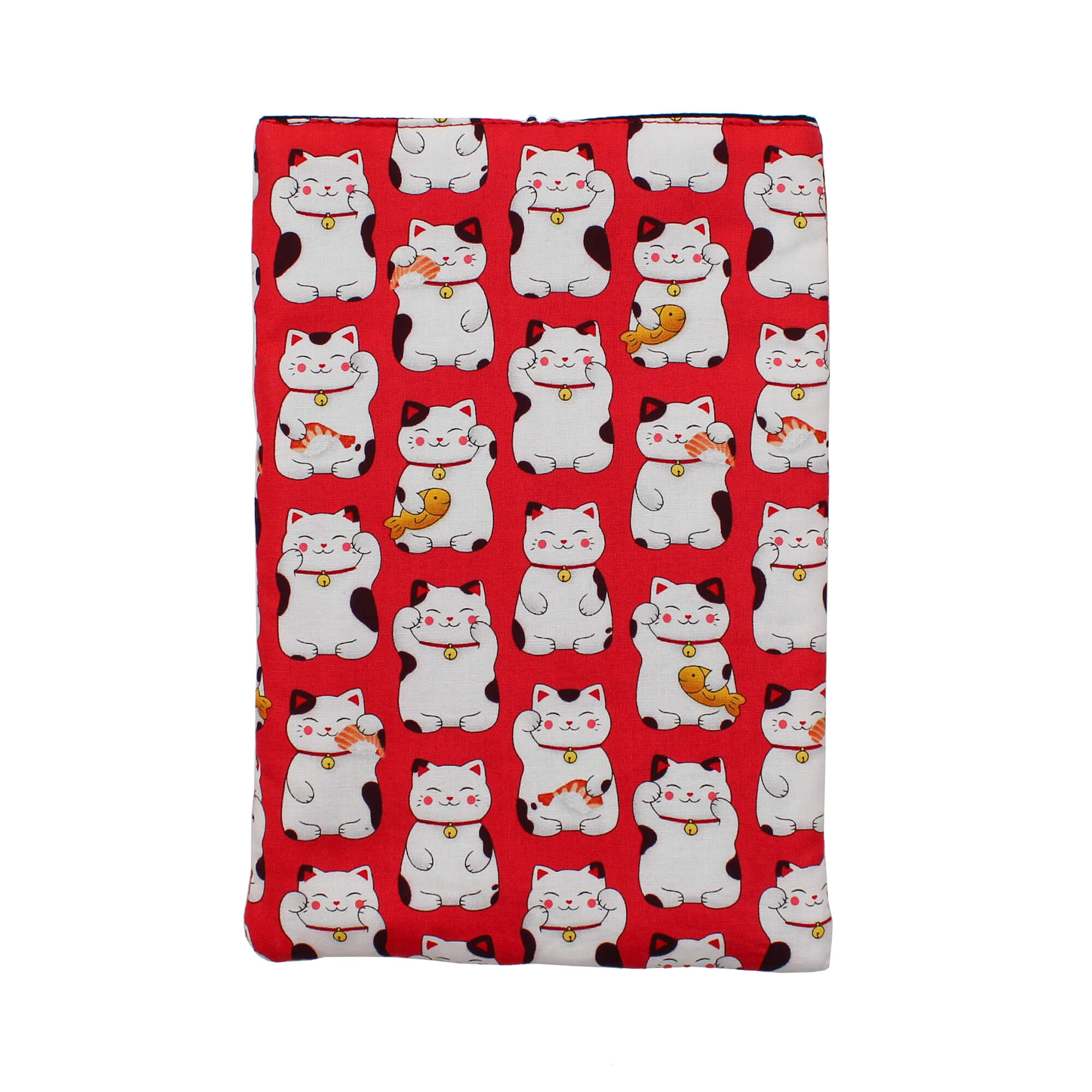All Rolled Up Maneki Neko obal na knihu červený M