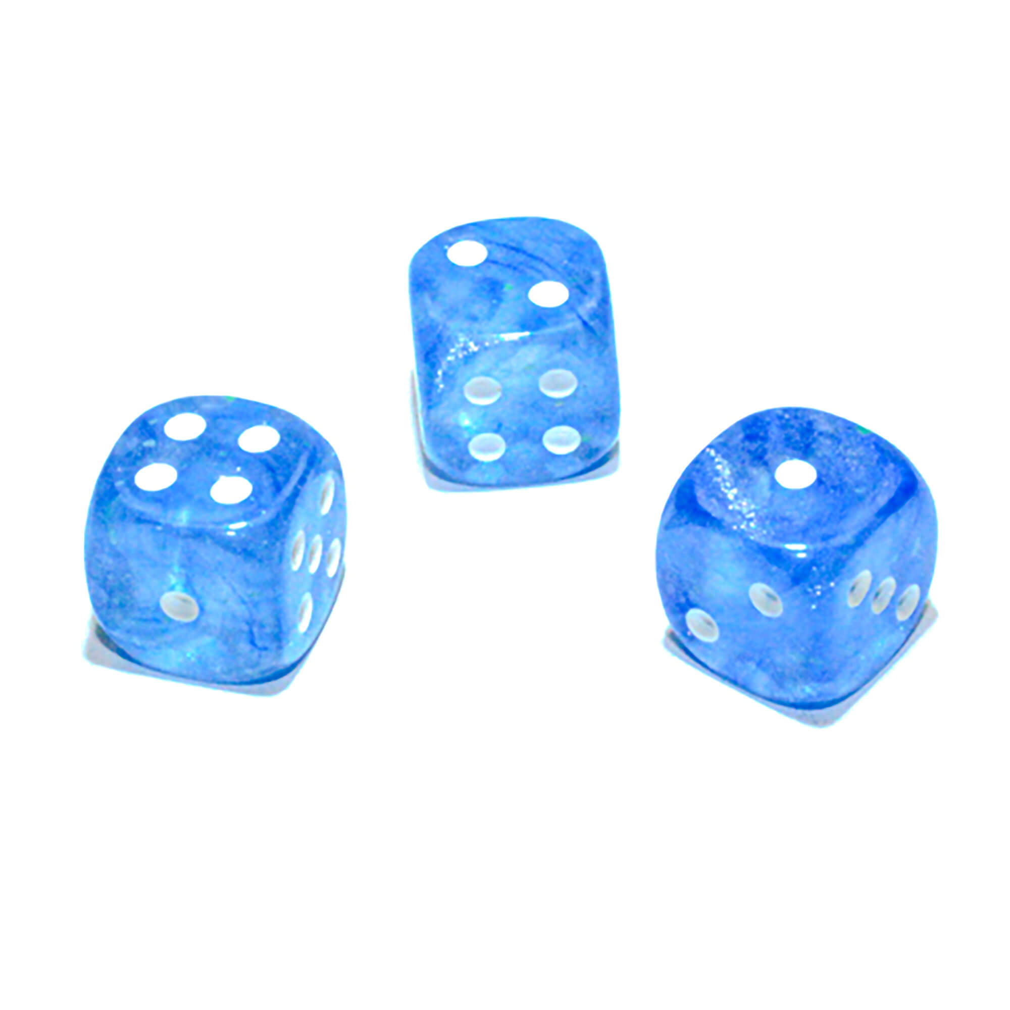 Chessex Borealis D6 36 kostek modrá bílá 12mm