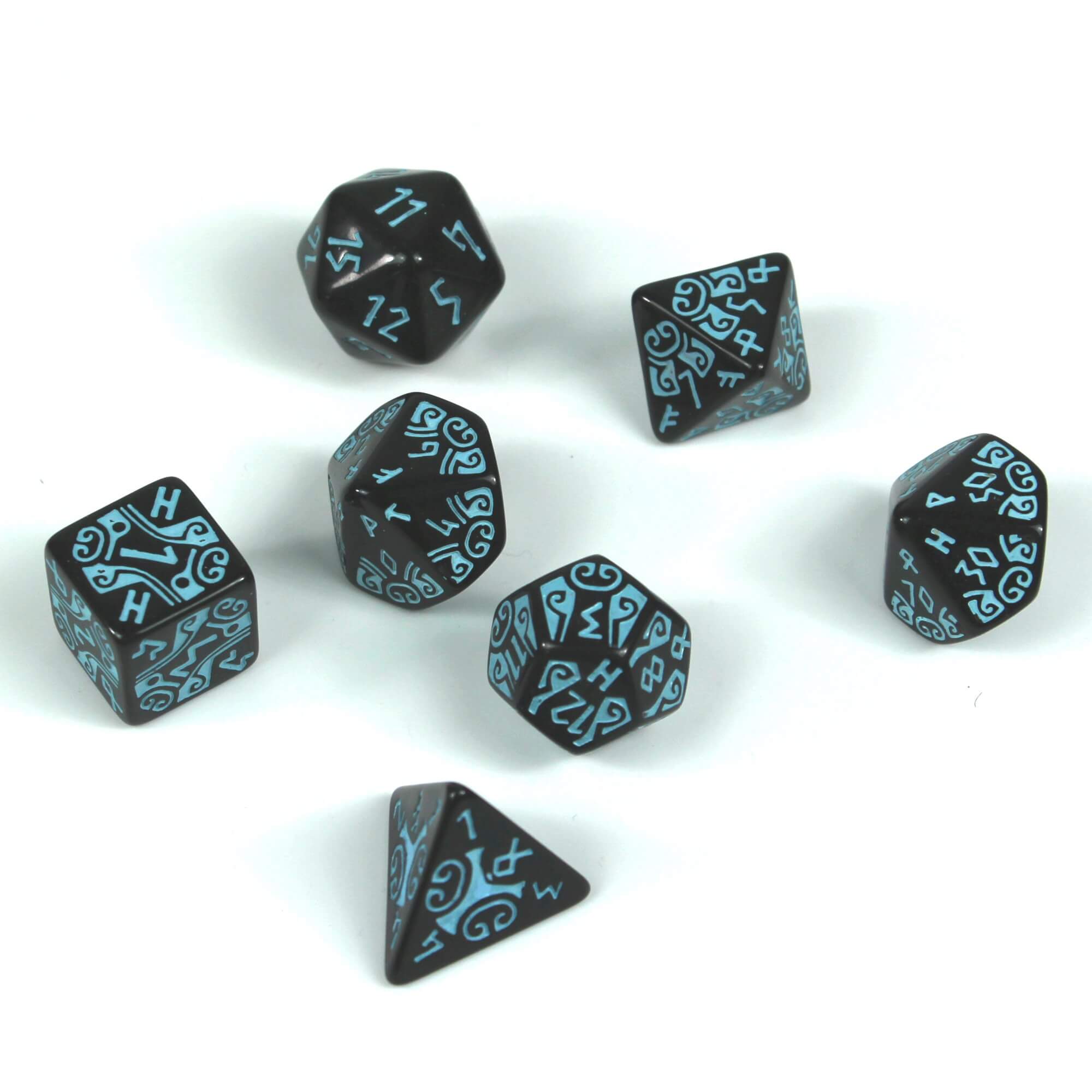 All Rolled Up Viking Dice Blue sada kostek 7 ks runová