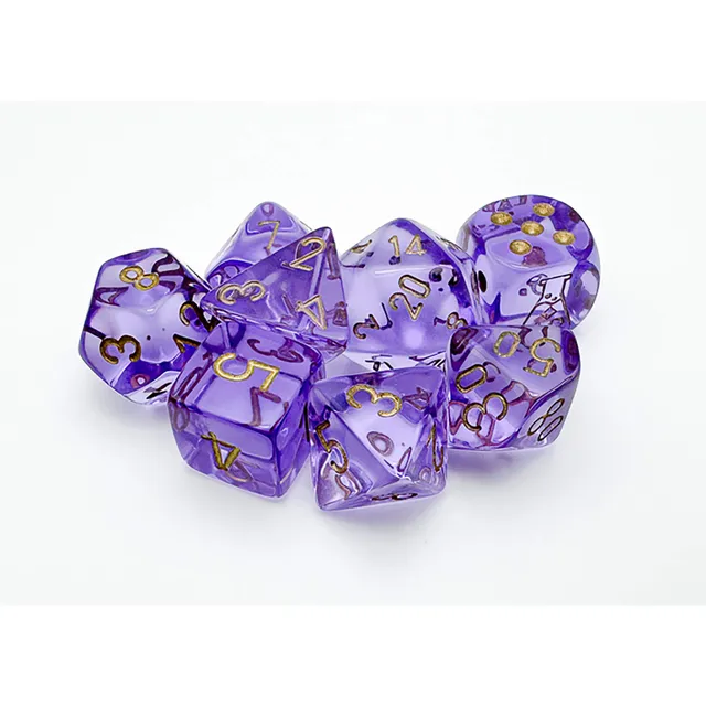 Chessex Lab Dice Wave 7 sada kostek 8 ks levandulová