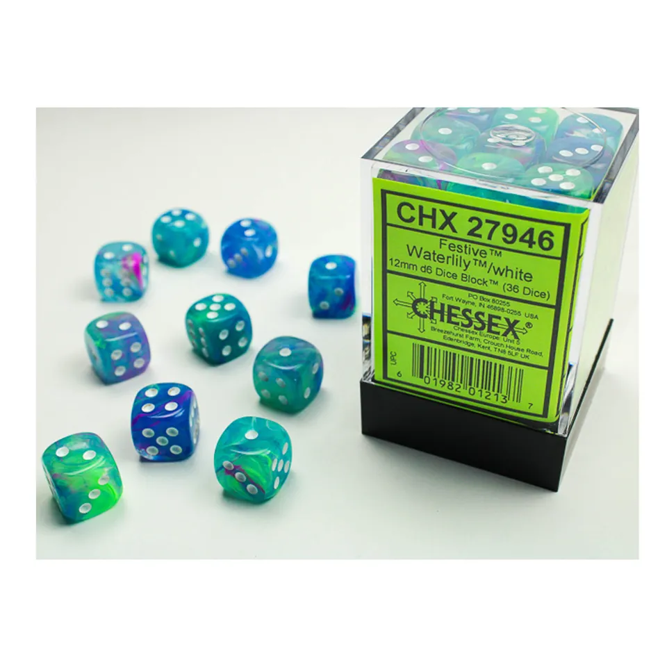 Chessex Festive Waterlily D6 36x 12mm kostky