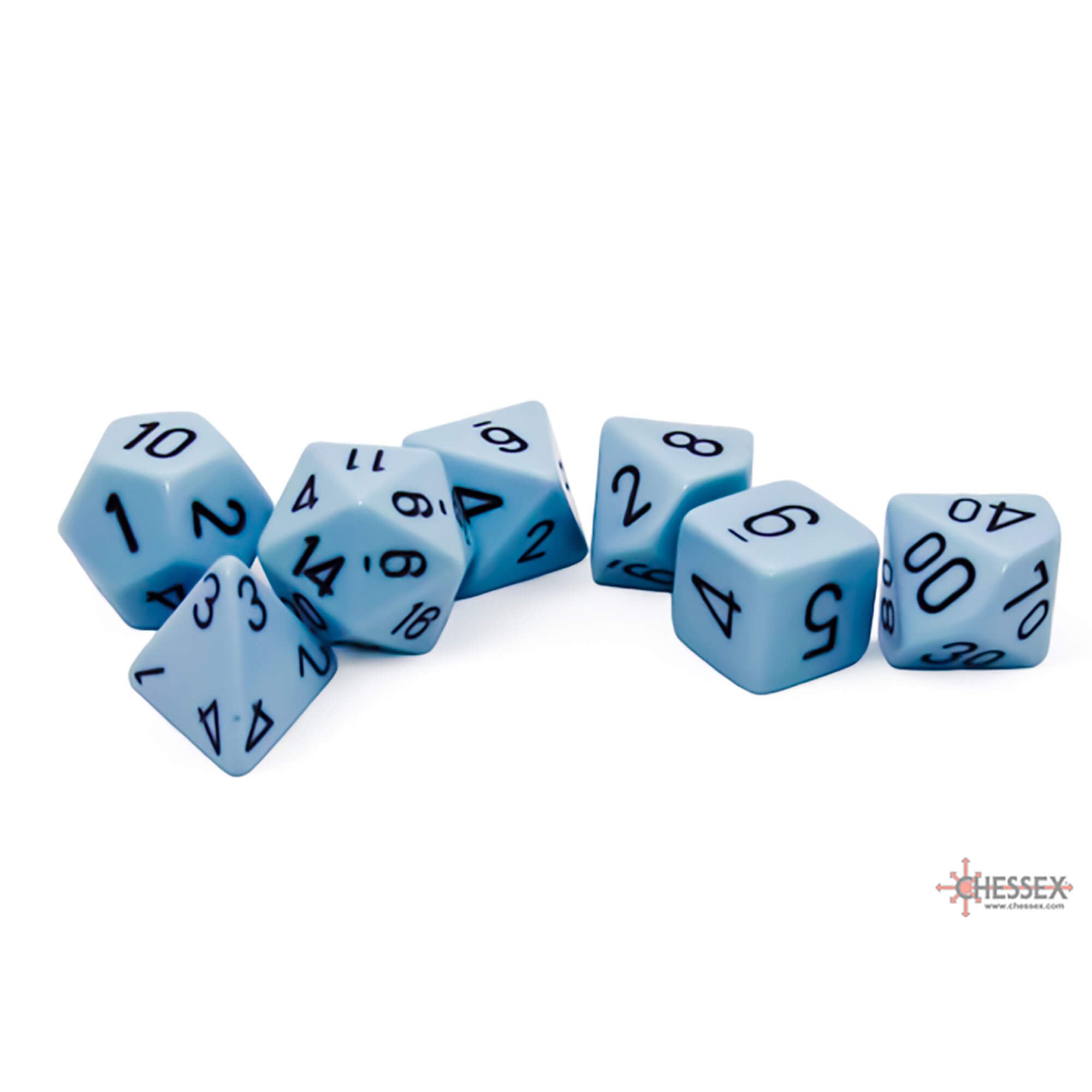 Chessex Opaque Pastel Blue sada kostek 7 ks