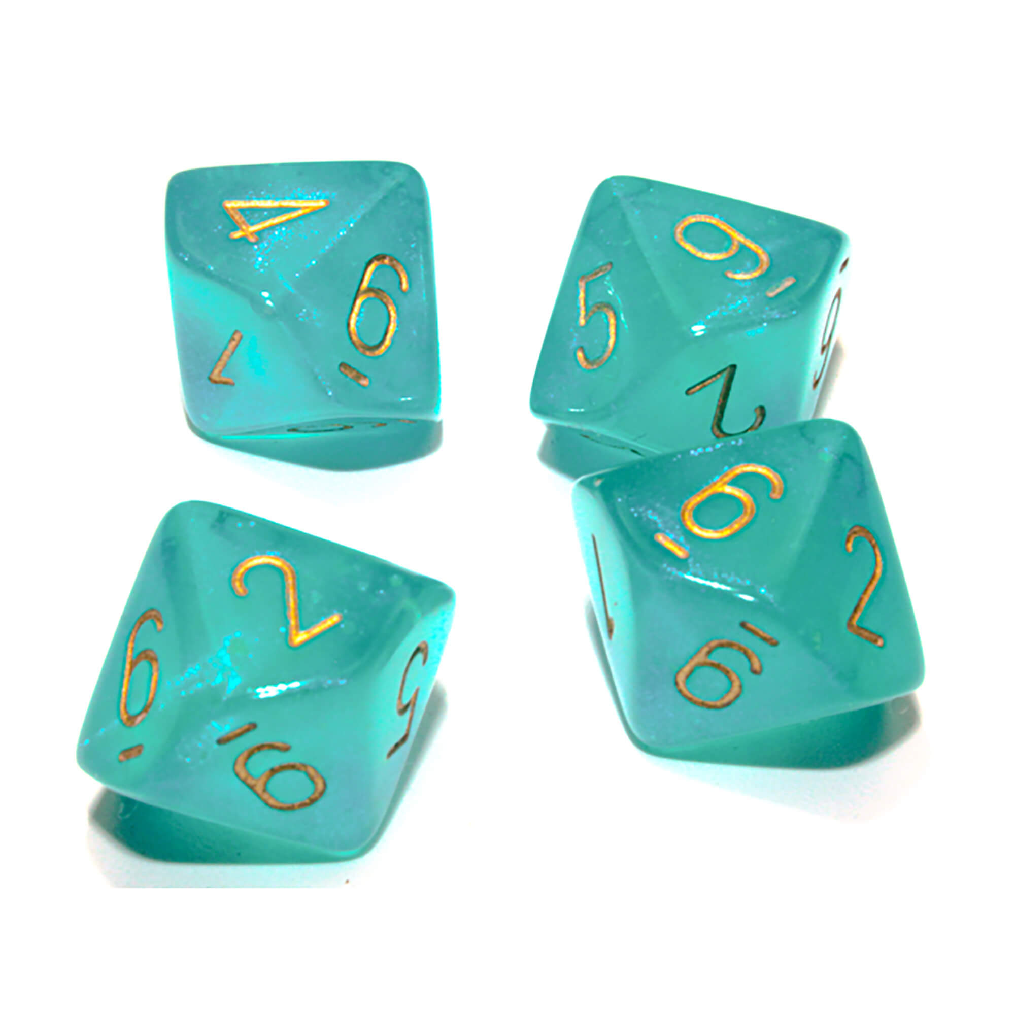 Chessex Borealis D10 sada kostek teal gold 10 ks