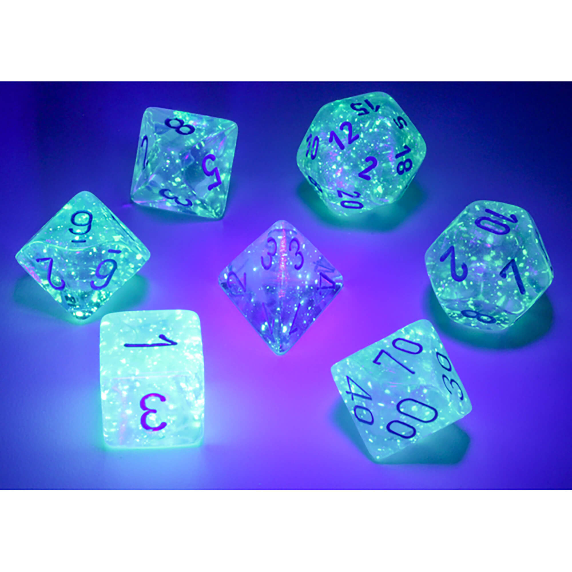Chessex Borealis CHX2781 sada kostek 7ks Icicle svítící